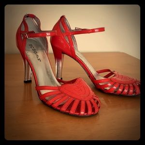 Vintage BCBG Girls Strappy Sandal with Lucite Heel